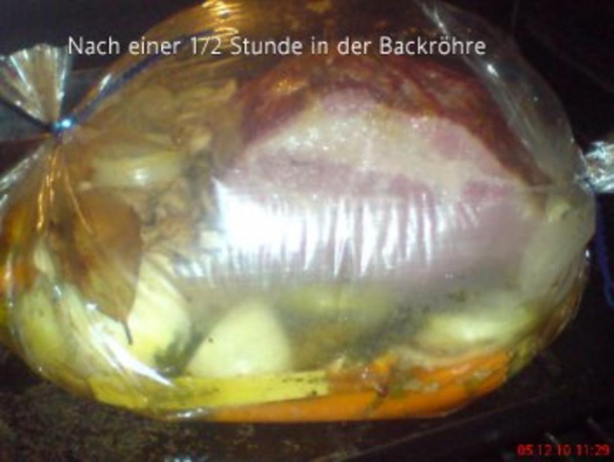 Kasslerbraten aus dem Bratenschlauch mit Kartoffelklößen - Rezept - Bild Nr. 4