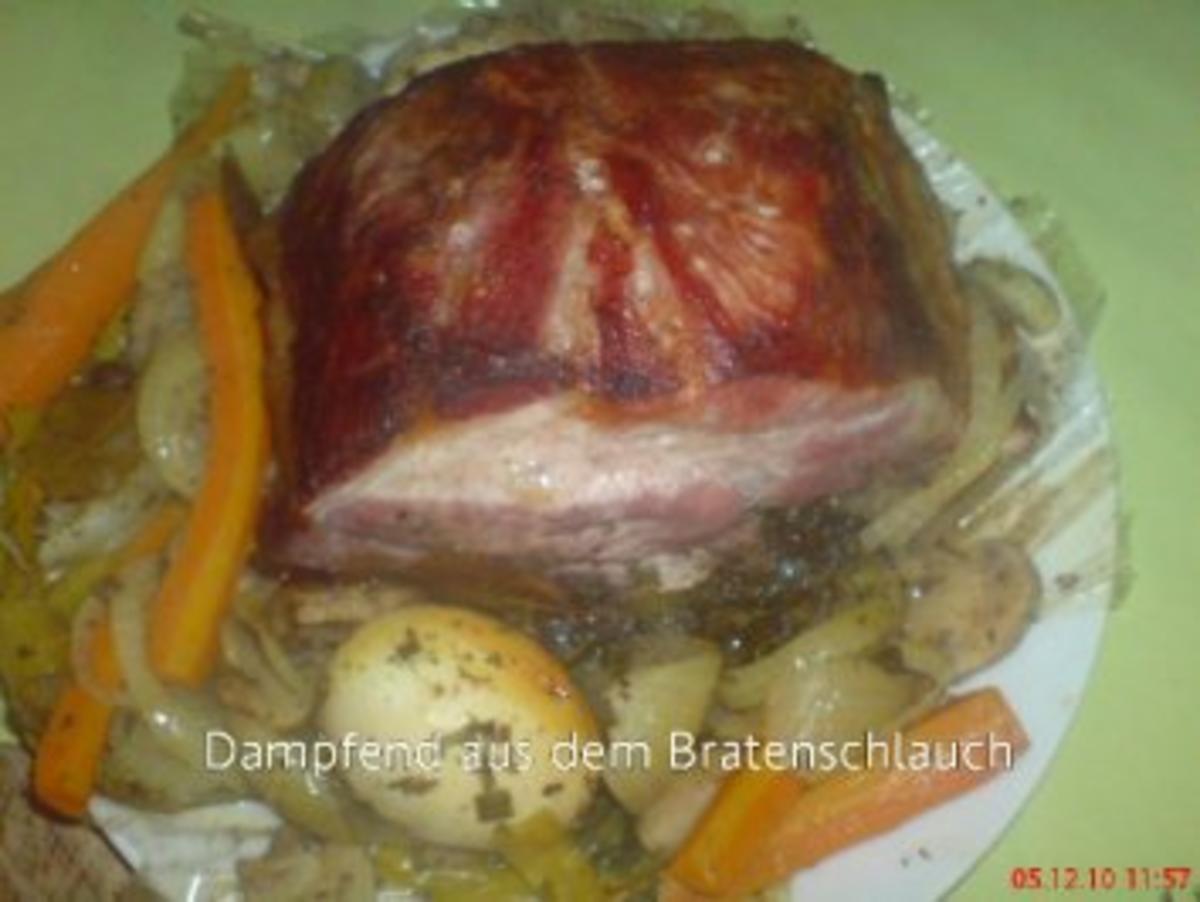 Kasslerbraten aus dem Bratenschlauch mit Kartoffelklößen - Rezept - Bild Nr. 5