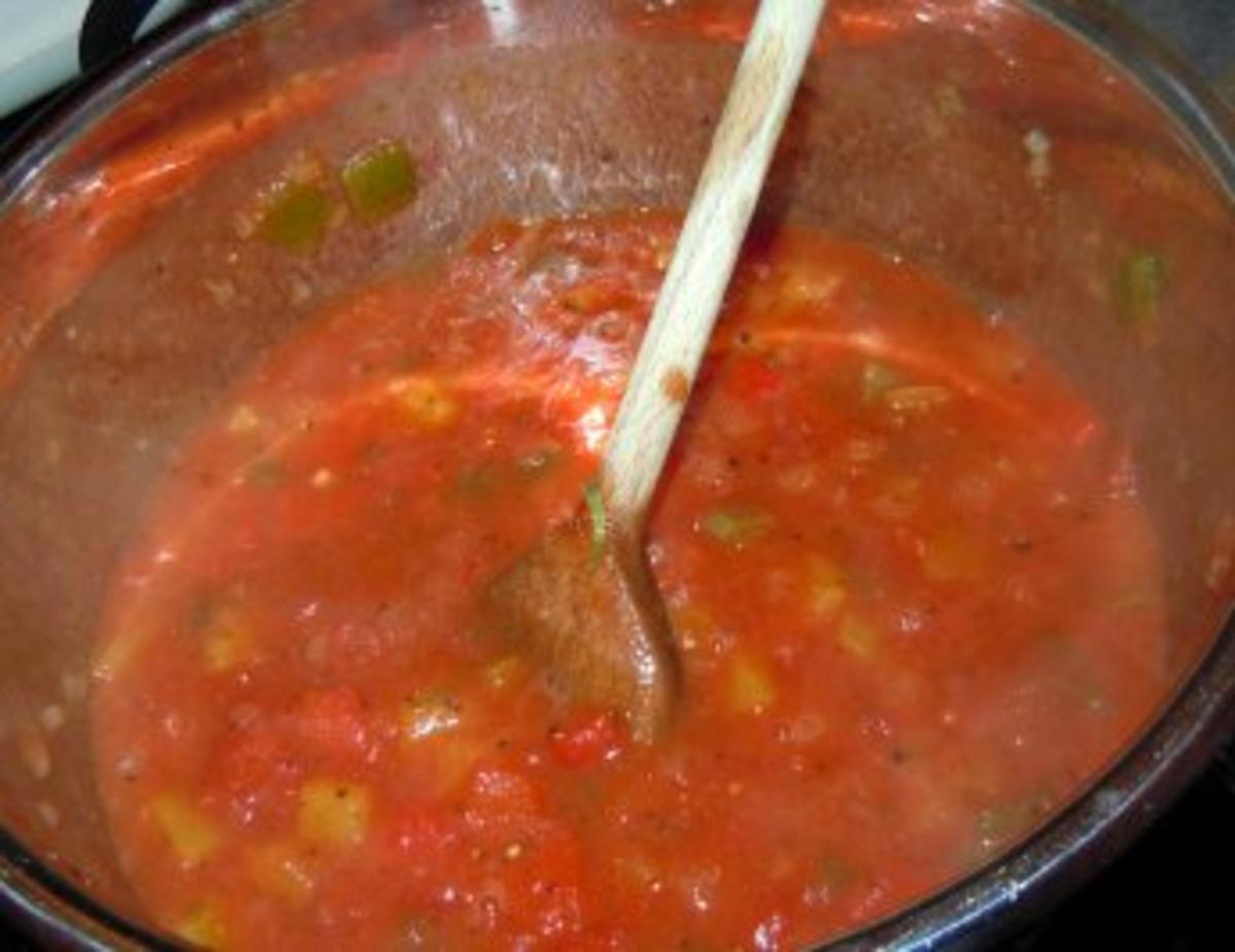 Hähnchenbrust "Genua" mit Paprika-Tomaten-Gemüse und Reis - Rezept - Bild Nr. 5