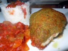 Hähnchenbrust "Genua" mit Paprika-Tomaten-Gemüse und Reis - Rezept