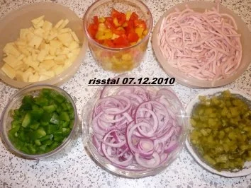 Bunter Wurstsalat mit Käse und Paprika - Rezept - Bild Nr. 2