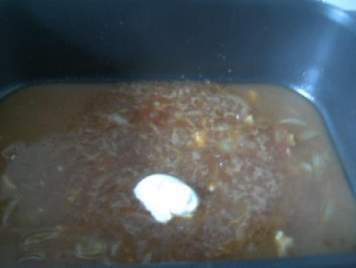 Hähnchenkeulchen in einem leckerem Soßenschäumchen   Kartoffeln und Rotkohl - Rezept - Bild Nr. 5