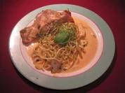 Kaninchen in Schalotten-Weißweinsoße mit Spätzle - Weihnachtlicher Ostergruß - Rezept