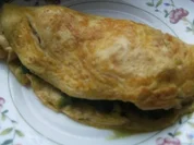 Omlett  mit einer Spinatfüllung - Rezept