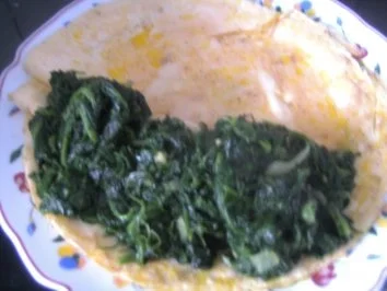 Omlett  mit einer Spinatfüllung - Rezept - Bild Nr. 6