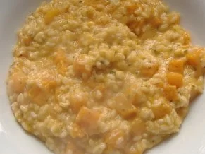 Kürbis-Ziegenkäse-Risotto mit Scampi - Rezept - Bild Nr. 2