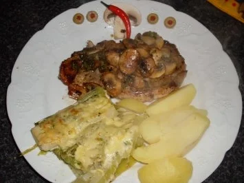 Rezept: Nackenkotelett mit Champignons & Lauchzwiebeln.... Bild Nr. 6 Nackenkotelett mit Champignons & Lauchzwiebeln.... - Rezept - Bild Nr. 6