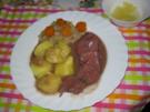 Schweinezunge gepökelt auf Rotweinsoße - Rezept