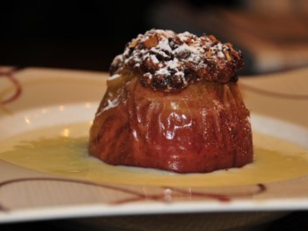 Weihnachtsdessert Bratapfel mit Vanillesauce - einfach - von tonka