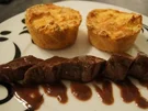 Lammfilet mit Kartoffelsoufflé und Rotweinjus - Rezept