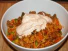 Balkangemüse mit Reis und Hackfleisch - Rezept