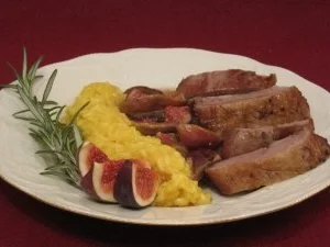 Feigen-Ente an Safranrisotto - Rezept