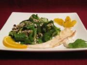 Gemischter Salat mit Orangenvinaigrette und geräucherter Forelle - Rezept