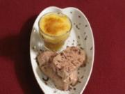 Mango-Nektarinen-Salat mit Minze und Eis an Champagnerzabaione - Rezept