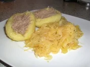 Quark/Grießknödel mit Fleischfüllung - Rezept