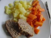 Schwein : Der Kuchen heißt Hackbraten, und ist lecker in der Silikonbackform gebacken - Rezept
