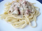 Linguine mit Lachs und Krebsfleisch - Rezept
