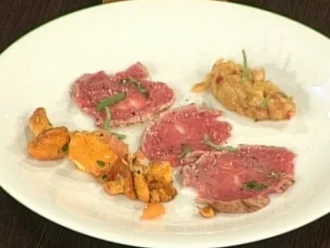 Rezept: Mariniertes Kalbsfilet mit Auberginenpüree Mariniertes Kalbsfilet mit Auberginenpüree - Rezept