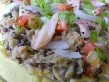 Linsensalat mit Räucherfisch - Rezept