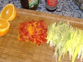 Lamm im Speckmantel mit Orangen-Lauch - Rezept - Bild Nr. 2