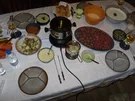 Weihnachtsfondue 2010 mit Zaziki und 7 Dips - Rezept