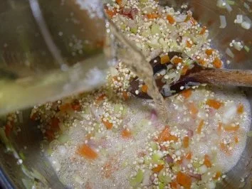 Kalbskotelett in Bavaria-blue-Sauce ~  Bavarian-blue-Spinat ~ Sekt-Graupen-Risotto ~ pochi - Rezept - Bild Nr. 11