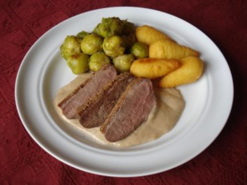 Entenbrust mit Marsalasoße und karamellisierten Rosenkohl - einfach ...