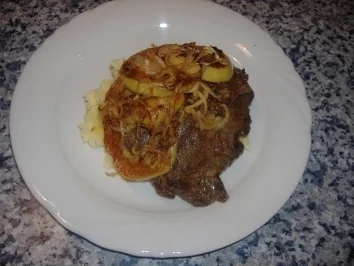 Kalbsleber " Berliner Art " - Rezept