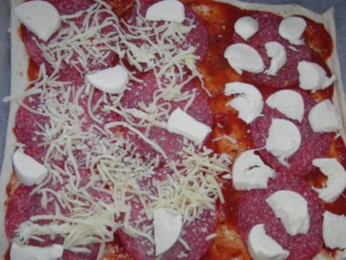 Pizza : Wenn´s schnell gehen muß, eine fantastische Salami-Pizza - Rezept - Bild Nr. 5