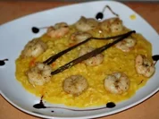Kräuter-Knoblauch-Gambas auf vanilliertem Safranrisotto - Rezept