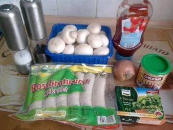Bratwurstragout mit Pilzen - Rezept - Bild Nr. 2
