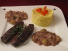 Hasenfilet mit Pfifferling-Weintraubensoße und Kartoffelpüree - Rezept