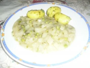 Kohlrabi mit Erbsen - Rezept