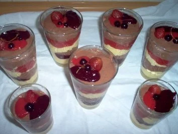 Rezept: Schoko-Vanillecreme mit Erdbeer-/Johannisbeermus Bild Nr. 3 Schoko-Vanillecreme mit Erdbeer-/Johannisbeermus - Rezept - Bild Nr. 3