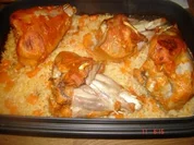 Putenunterkeulen auf Möhren - Reis - Rezept