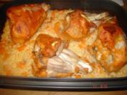 Putenunterkeulen auf Möhren - Reis - Rezept