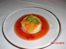 Griessflammeri mit Erdbeerfruchtsuppe und Orangenfilets - Rezept