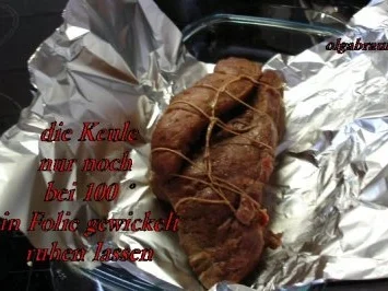 Rezept: Rotwildkeule mit Hagebutten-Pflaumensauce Bild Nr. 8 Rotwildkeule mit Hagebutten-Pflaumensauce - Rezept - Bild Nr. 8