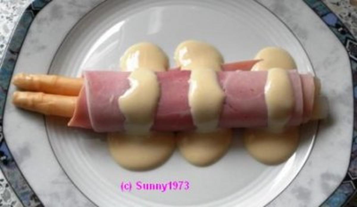 Schinken-Spargelröllchen mit Honig-Senf-Soße - Rezept von Sunny1973