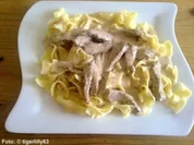 Steakstreifen in Pefferrahmsauce - Rezept