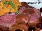Roastbeef mit Kaffeeschalotten und Süsskartoffelbrei - Rezept