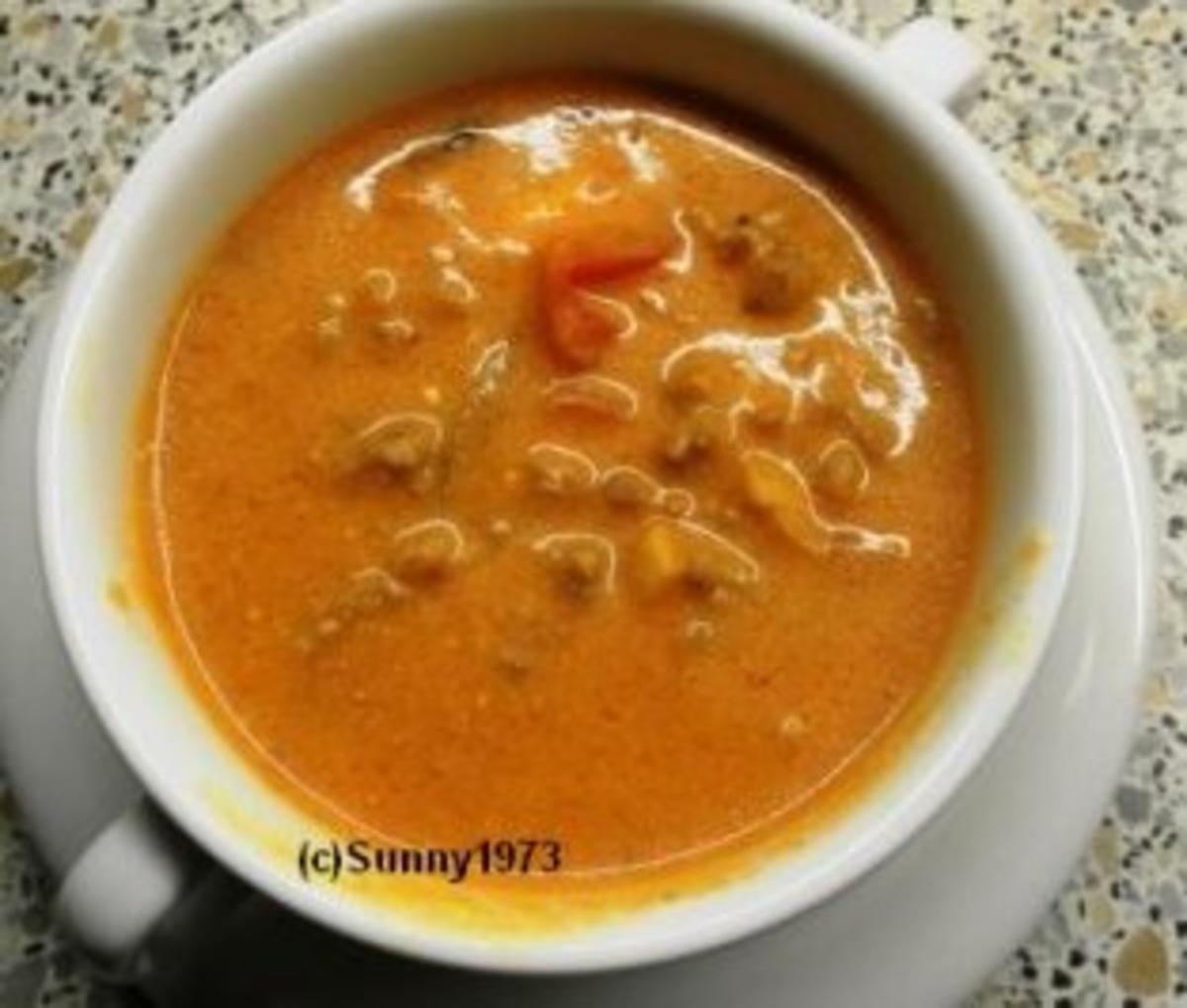 Hackfleischsuppe mit Hackfleisch gemischt und Paprika - Rezept mit Bild ...