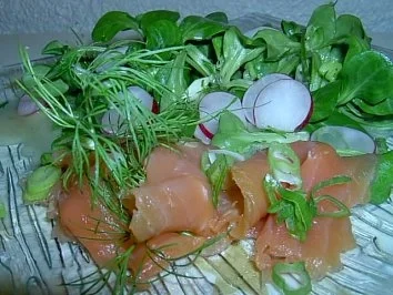 Wildlachs an Feldsalat - Rezept
