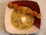 Fränkische- Kartoffelsuppe mit Garnelenschwänze - Rezept