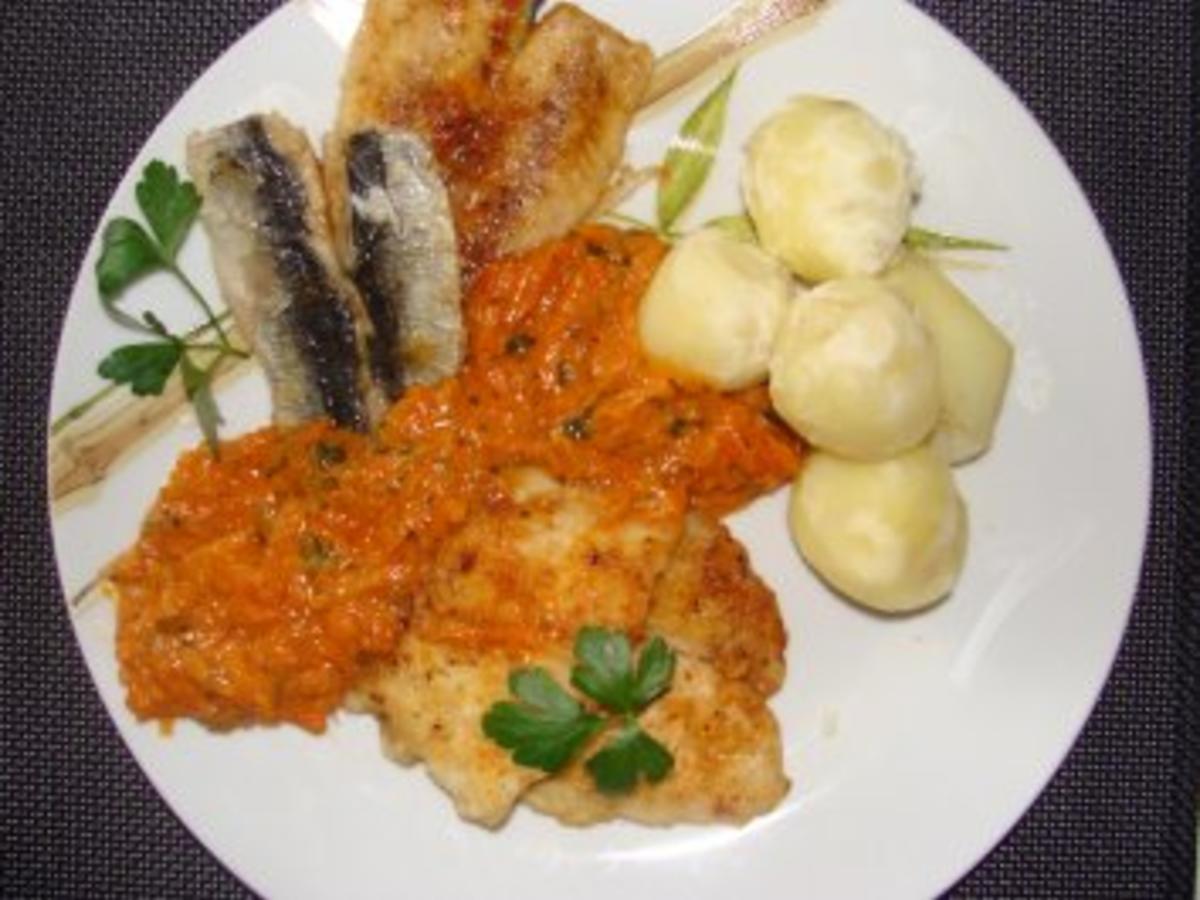 Fisch : -Gebratene Sardinen u. Flügelbutt- - Rezept - kochbar.de