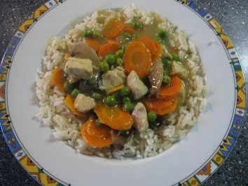 Rezept: Schnelles Hühnerfrikassee für zwei Schnelles Hühnerfrikassee für zwei - Rezept