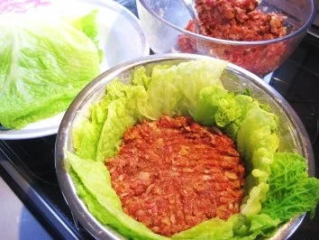 Rezept: Wirsing mit Wild-Hackfleisch gefüllt ... Bild Nr. 4 Wirsing mit Wild-Hackfleisch gefüllt ... - Rezept - Bild Nr. 4