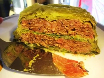 Rezept: Wirsing mit Wild-Hackfleisch gefüllt ... Wirsing mit Wild-Hackfleisch gefüllt ... - Rezept