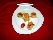 Minipastetenstern gefüllt mit Wirsing und von Gambas und rahmt - Rezept