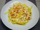 Tagliatelle mit Hummer-Lachs-Sahnesauce - Rezept